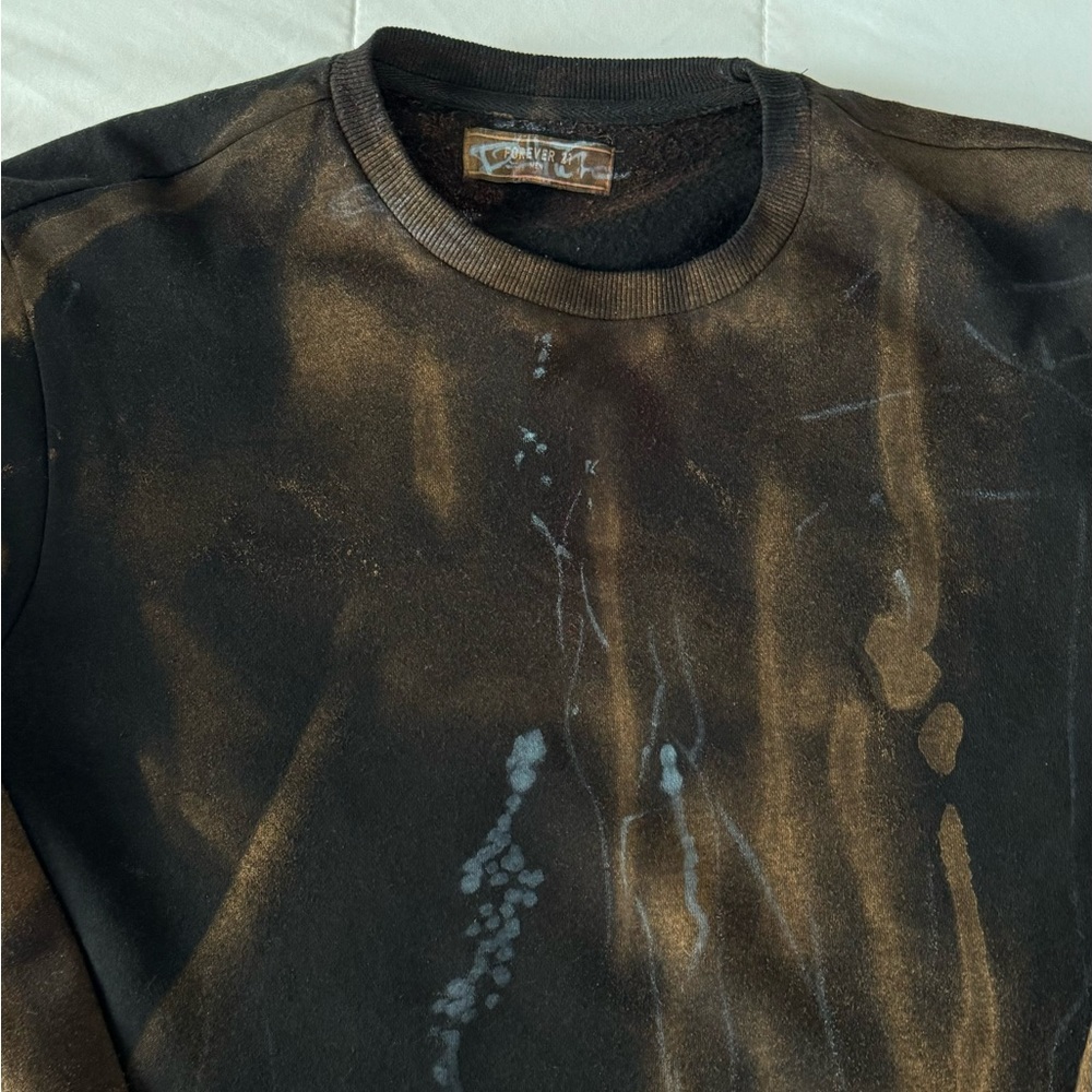 Vintage Black Bleached Crewneck Sweater - Picture 6 of 11
